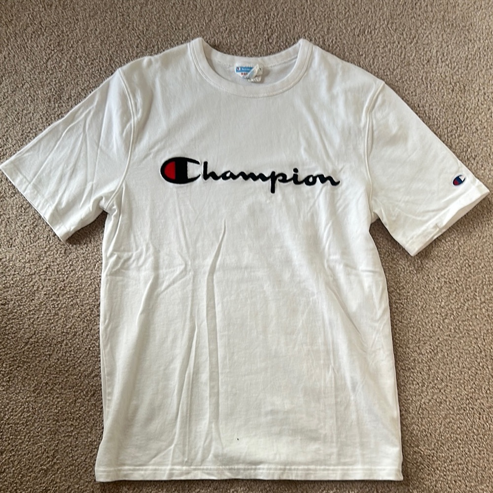 Champion White T-Shirt for Men Size Medium